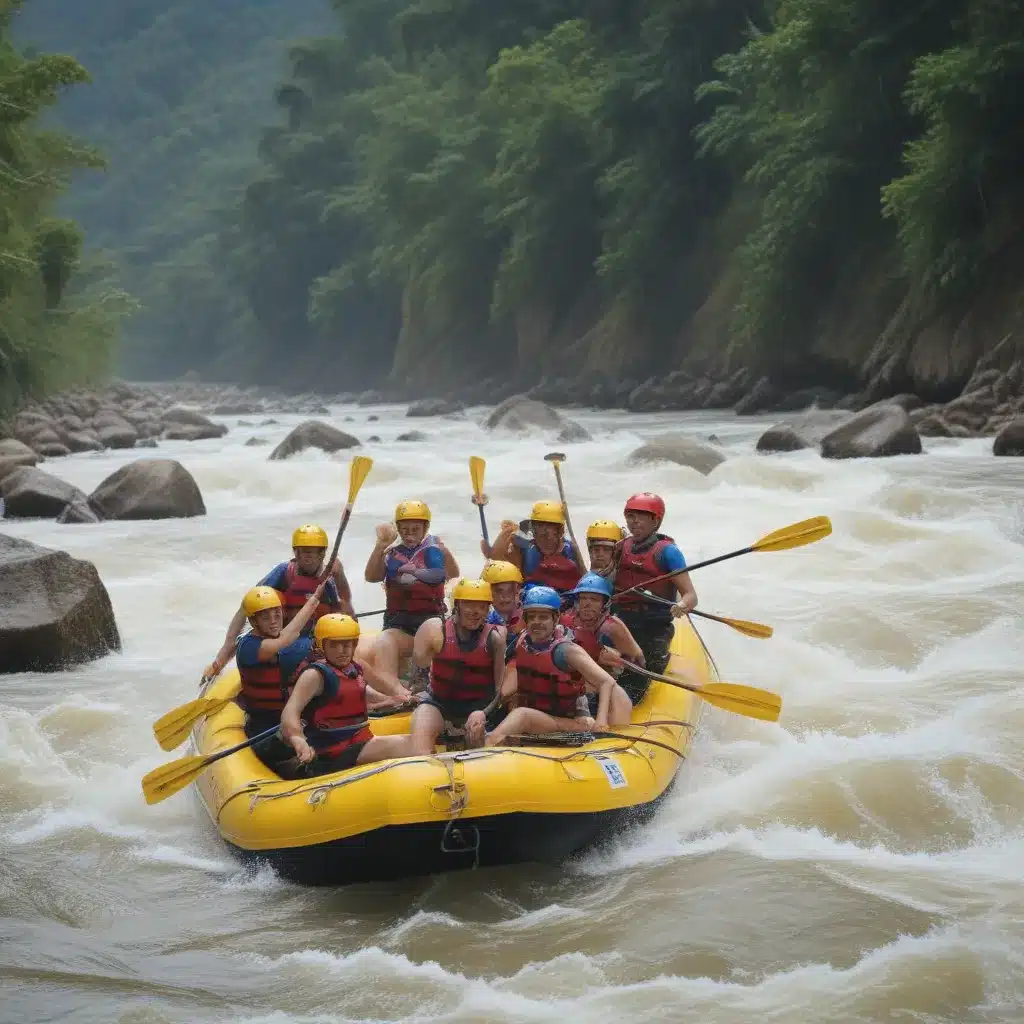 Brave thrilling rapids on a Cagayan de Oro river rafting adventure