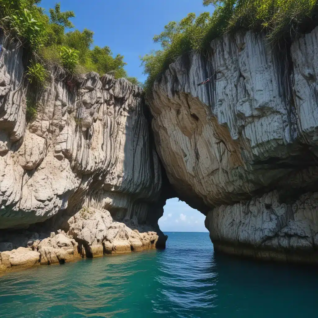 Cliff Dive Off Malapascua Islands Limestone Cliffs