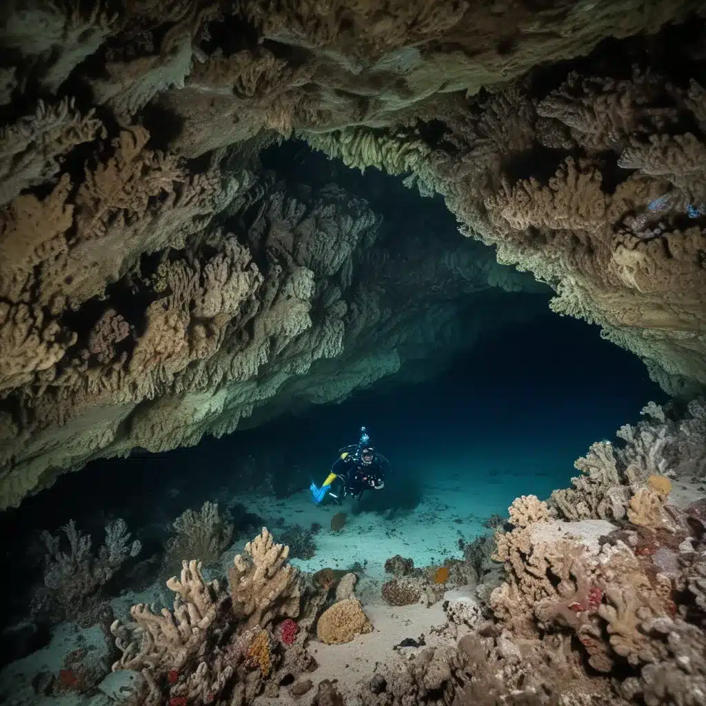 Exploring Underwater Caves While Scuba Diving in Tubbataha Reef