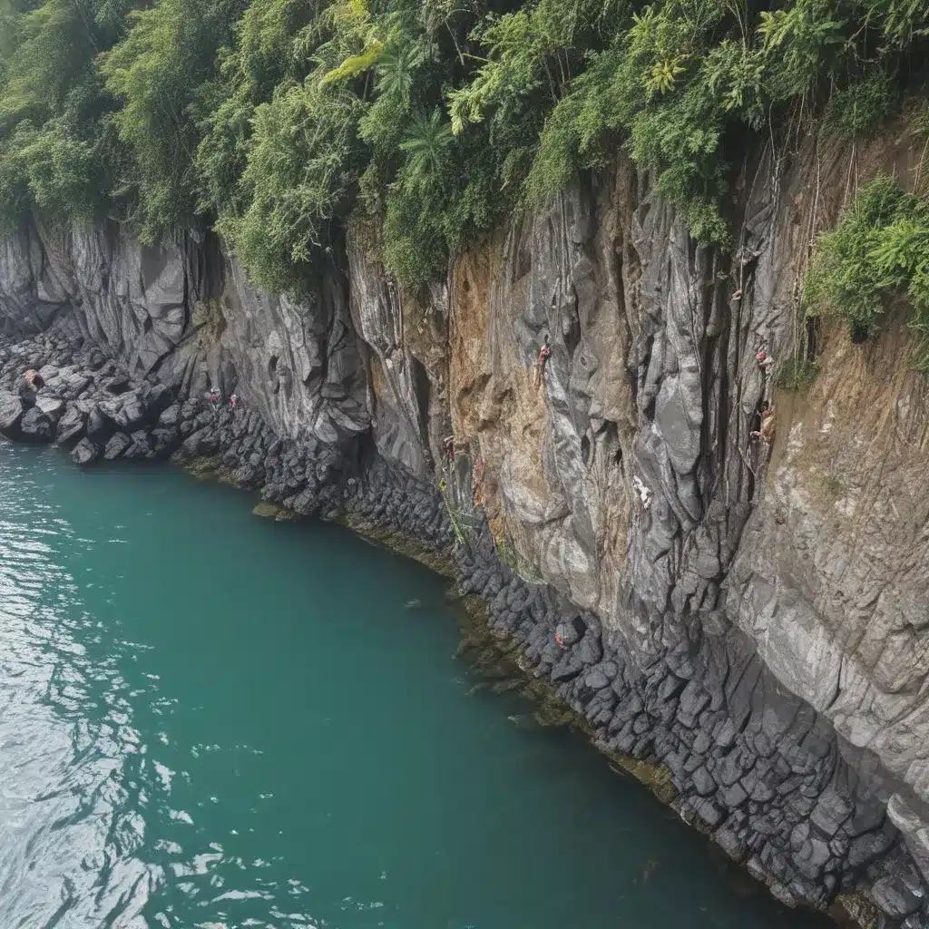 Sea Cliff Climbing in Cantingas River, Sorsogon